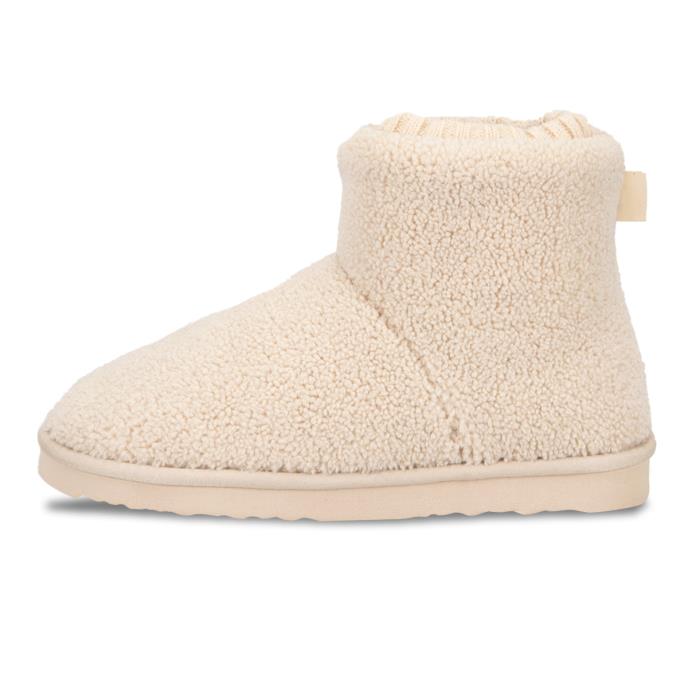 Isotoner® Ladies Borg Boot With Cuff Detail Cream Extra Image 3